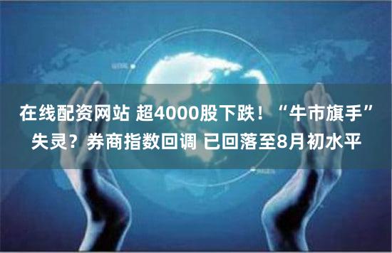 在线配资网站 超4000股下跌！“牛市旗手”失灵？券商指数回调 已回落至8月初水平