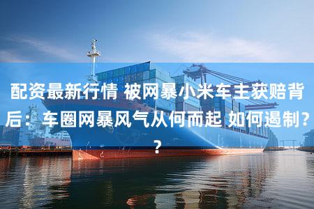 配资最新行情 被网暴小米车主获赔背后：车圈网暴风气从何而起 如何遏制？