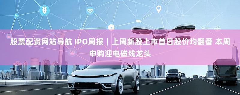 股票配资网站导航 IPO周报｜上周新股上市首日股价均翻番 本周申购迎电磁线龙头