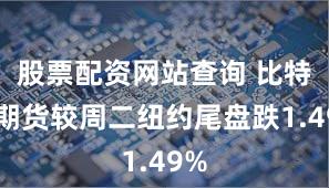 股票配资网站查询 比特币期货较周二纽约尾盘跌1.49%
