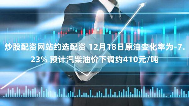 炒股配资网站约选配资 12月18日原油变化率为-7.23% 预计汽柴油价下调约410元/吨